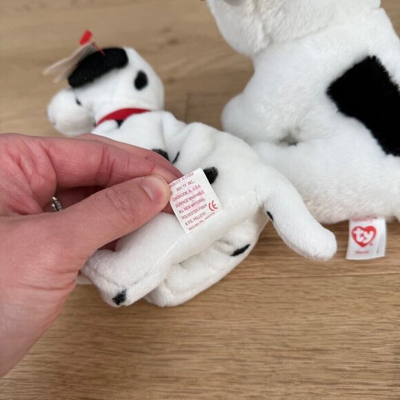Ty Beanie Babies Marcel Dog Jingle Dizzy the Dalmatian LOT of 2 Dogs Animal Pet - Picture 7 of 9